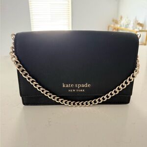 kate spade Black Crossbody with Gold Chain